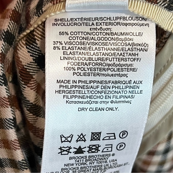 Brooks Brothers Mid Rise Check Skinny Cropped Pants Size 0 - Picture 7 of 7